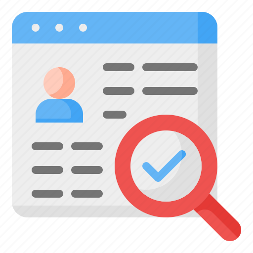 Online, recruitment, human resources, headhunter, hiring, web, magnifying glass icon - Download on Iconfinder