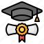 diploma, degree, graduation, mortarboard, cap, certificate, education 