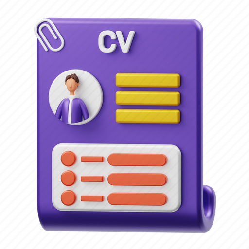 Cv, business 3D illustration - Download on Iconfinder