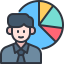 businessman, analytics, pie, chart, employee, occupation, man 