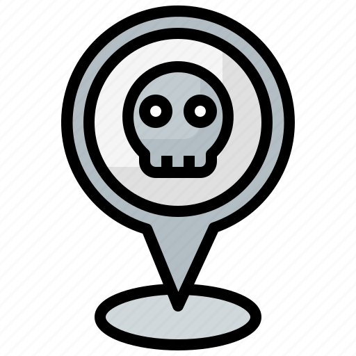 Danger, entry, location, maps, skull icon - Download on Iconfinder