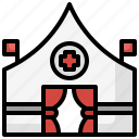 aid, cross, first, hospital, red, tent