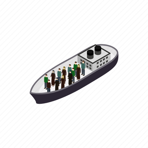 Help, immigrant, isometric, people, refugees, ship, war icon - Download on Iconfinder
