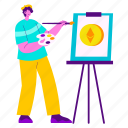 creating nft, painting, art, non-fungible token, ethereum, artist, crypto, investment, cryptocurrency 