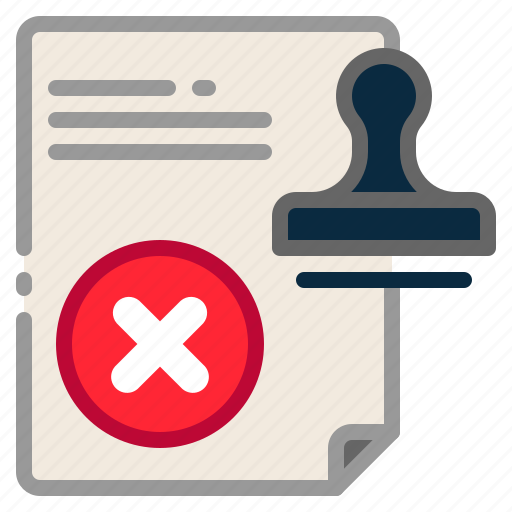 Cancel, consent, cross, delete, reject, remove, stamp icon - Download on Iconfinder