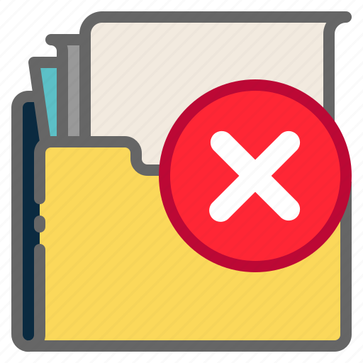 Cancel, cross, document, file, folder, reject, remove icon - Download on Iconfinder