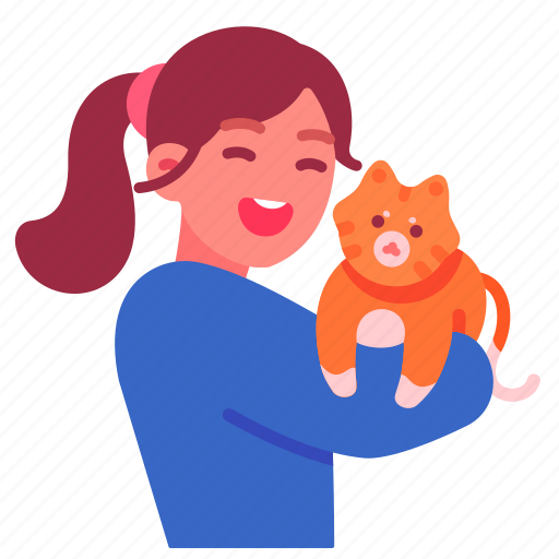 Relationship, cat, hug, animal, female, pet, happy icon - Download on Iconfinder