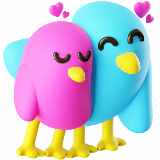 Love birds, couple, relationship, valentines-day, together, beautiful, valentine 3D illustration - Download on Iconfinder
