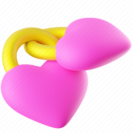 Love lock, lock, heart-lock, padlock, security, key, valentine 3D illustration - Download on Iconfinder