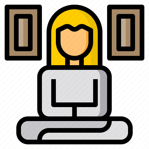 Contemplation, meditate, meditation, person, sit, woman icon - Download on Iconfinder