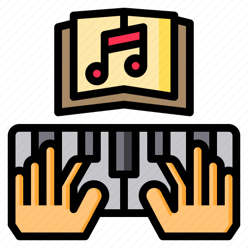 Hands, music, piano, play, sheet, song icon - Download on Iconfinder