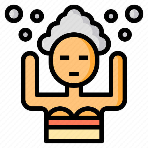 Bubbles, hair, shampoo, wash, woman icon - Download on Iconfinder