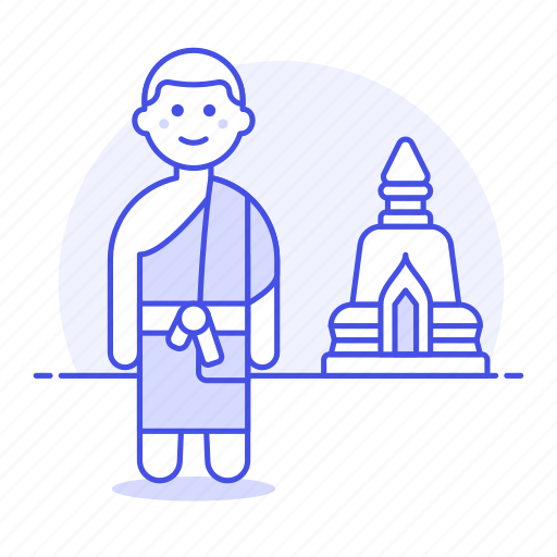 Asian, buddhism, buddhist, male, man, monk, outdoors icon - Download on Iconfinder