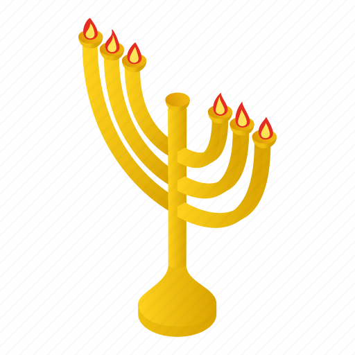 Candlestick, chanukah, isometric, jewish, menora, menorah, religion icon - Download on Iconfinder
