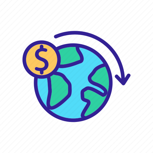 Finance, international, money, outline, planet, remittance, transfer icon - Download on Iconfinder