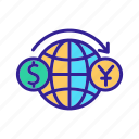 currency, exchange, finance, international, outline, planet, remittance