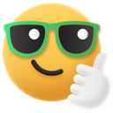 emoji, cool, thumbs, up, sunglasses