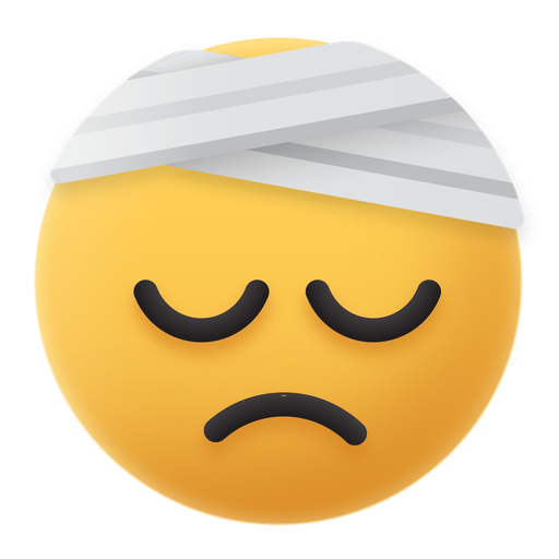Emoji, bandage, head, sad, face icon - Free download