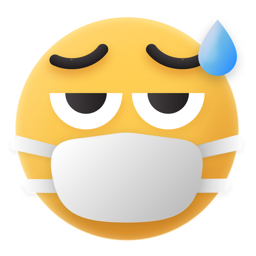 Emoji, medical, mask, sweat icon - Free download