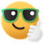 emoji, cool, thumbs, up, sunglasses 