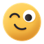 emoji, wink, happy 