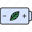 battery, eco, ecology, energy, leaf, plant, power, save, icon 