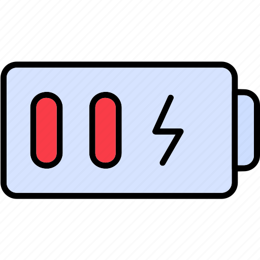 Battery, charged, energy, half, mobile, power, status icon - Download on Iconfinder