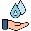 saving, water, drop, eco, ecology, hands, save, icon