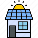 solar, house, cell, ecology, energy, power, sun, icon