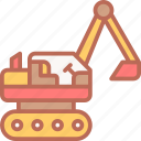 excavator, machine, vehicle, equipment, industrial
