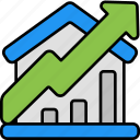 statistics, graph, increase, real, estate, house, home, property