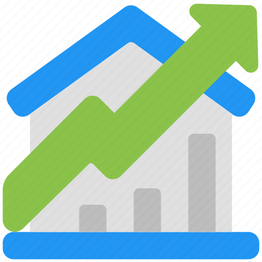 Statistics, graph, increase, real, estate, house, home icon - Download on Iconfinder
