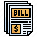 bill, document, report, files, dollar