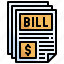 bill, document, report, files, dollar 