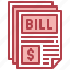 bill, document, report, files, dollar 