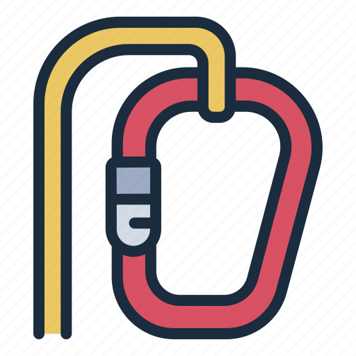 Rope, carabiner, trekking, hikking, outdoor, security, rescue icon - Download on Iconfinder