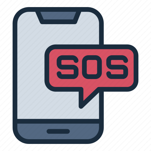 Sos, signal, phone, emergency, call, help, communication icon - Download on Iconfinder