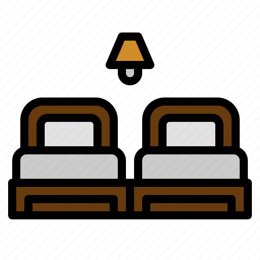 Bed, furniture, household, lamp, twin icon - Download on Iconfinder