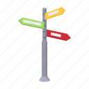 arrow, banner, column, direction, object, pointer