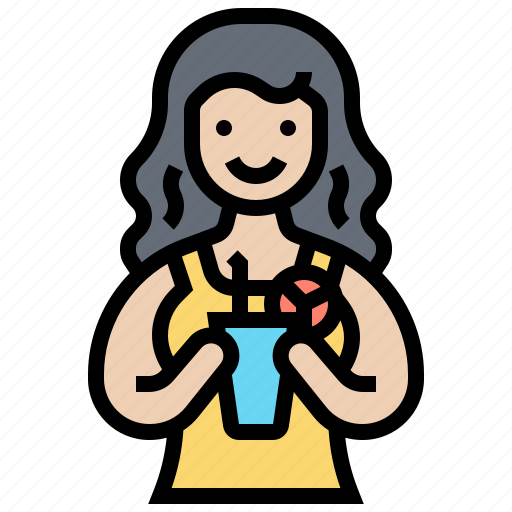 Customer, drink, refreshment, smoothie, woman icon - Download on Iconfinder