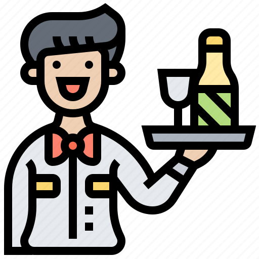 Drink, restaurant, service, staff, waiter icon - Download on Iconfinder