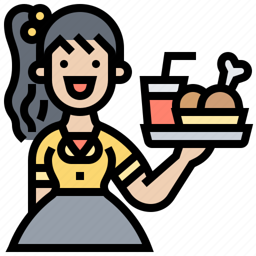 Catering, restaurant, service, staff, waitress icon - Download on Iconfinder