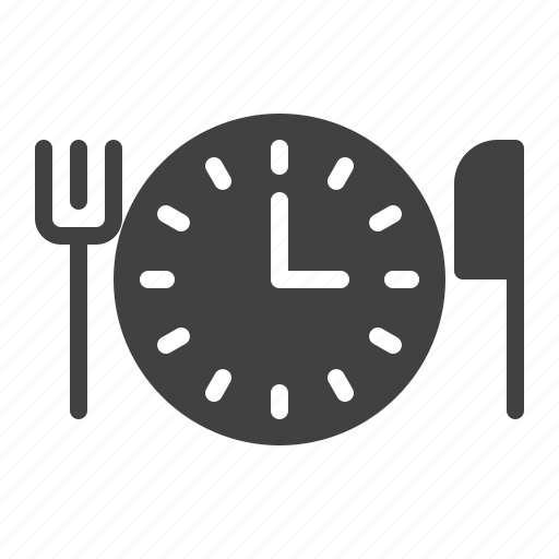 Clock, watch, fork, knife, time icon - Download on Iconfinder