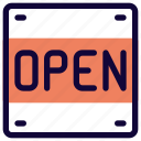 open, sign, restaurant, food