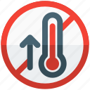 temperature, pictogram, restaurant, banned, arrow