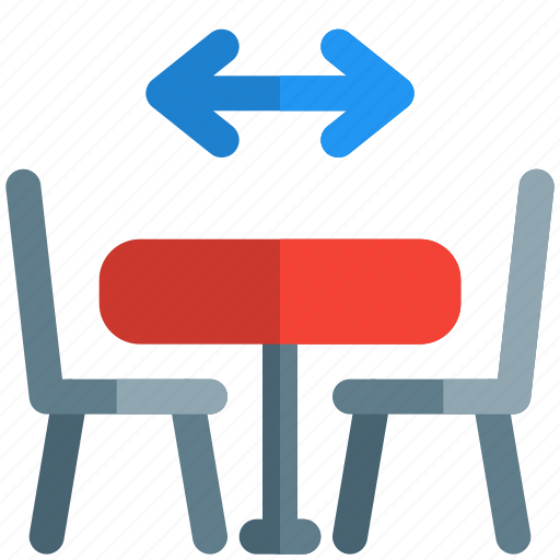 Distancing, pictogram, restaurant, chairs, arrow icon - Download on Iconfinder