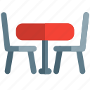 table, pictogram, restaurant, chairs
