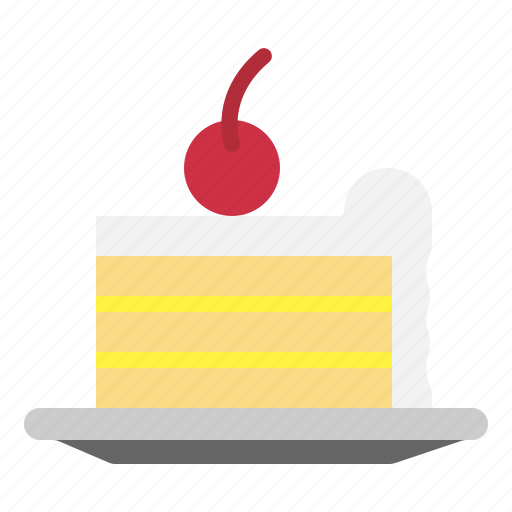 Cake, cherry, cream, food, piece icon - Download on Iconfinder