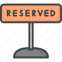 filled, outline, reserved, restaurant, service, sign
