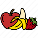 fruits, banana, strawberry, food, healthy